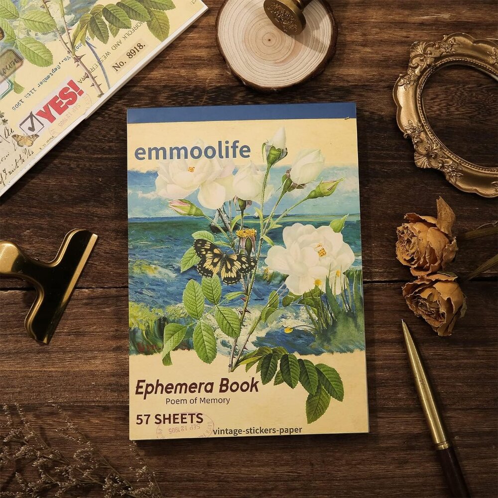 537pcs Vintage Washi Stickers and Papers for Scrapbooking, Ephemera Book for Jou - Picture 7 of 8